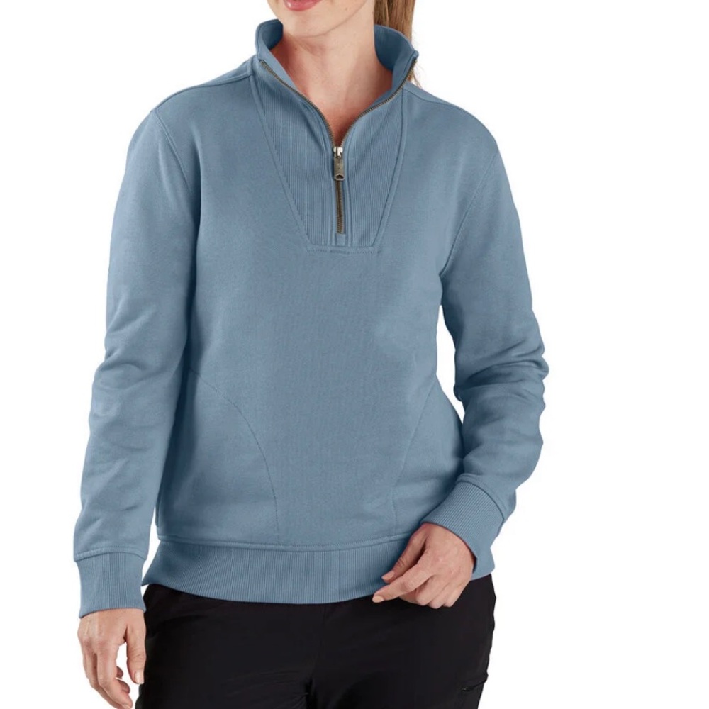 Carhartt Women's 1/4 Zip Sweater in Blue